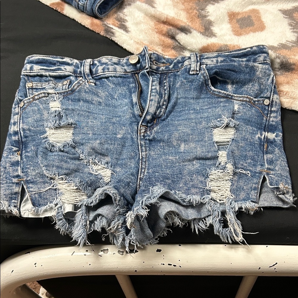 Altar'd State Ripped Blue Jean Shorts